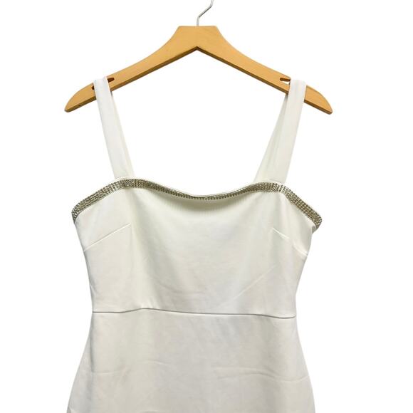 Lulus Glowing Allure White Rhinestone Sleeveless Bodycon Mini Dress size M NWT - Picture 4 of 6